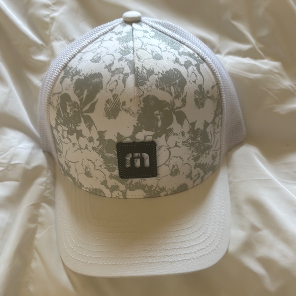 Travis Mathew Floral Print Hat - White and Gray